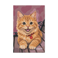 Pink Hearts Cat Portrait