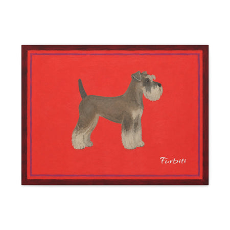Red Schnauzer Landscape Canvas