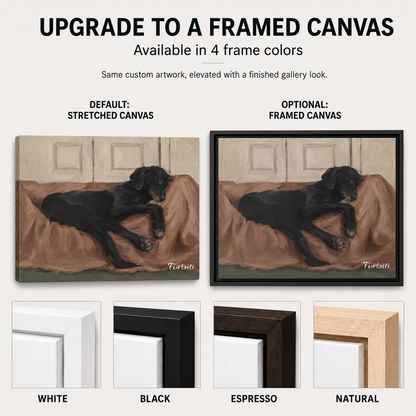 Resting Black Dog Canvas