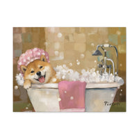 Bath Time Shiba Canvas