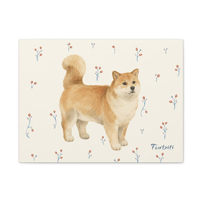 Cremefarbener Pomeranian auf Leinwand