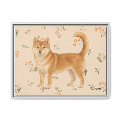 Floral Shiba Landscape Canvas
