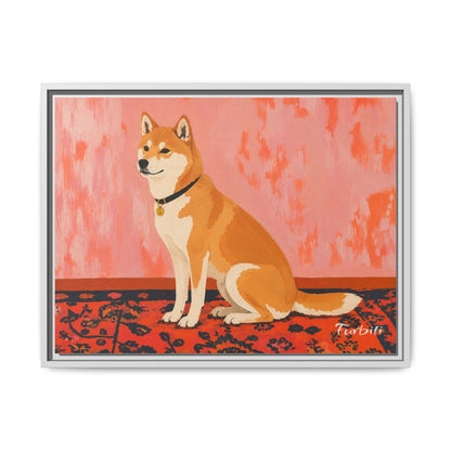 Orange Shiba Landschafts-Leinwand
